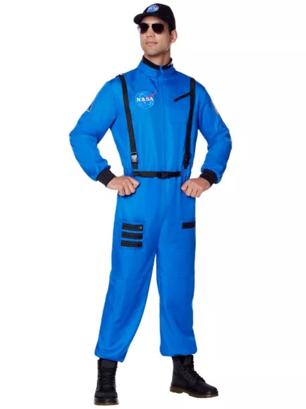 Adult Blue NASA Jumpsuit Costume - Halloween- Size Adult Small